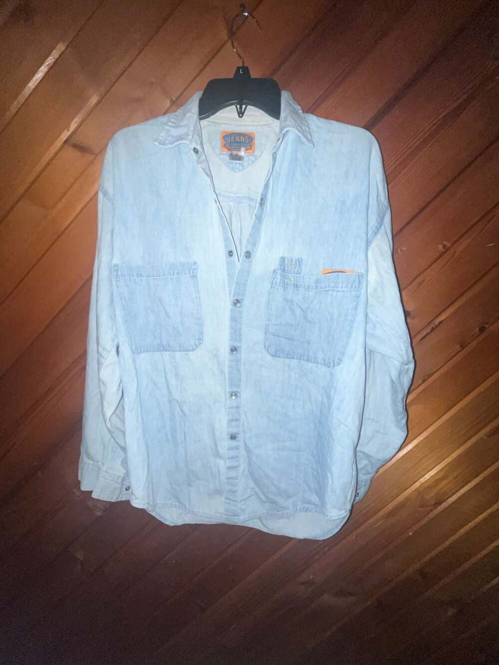 Vintage Unionbay Light Wash Denim Long Sleeve Button-Up Shirt
